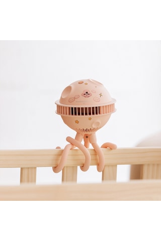 Honmex Beyaz Ahtapot Stroller Fan - 4 Hızlı, Turbinen Motorlu, Telefon Tutucu, Güvenli Bebek Fanı
