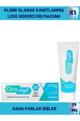 Clinomyn Temizle & Parlat Leke Giderici Diş Beyazlatan ve Parlatan Jel Diş Macunu 75 ML
