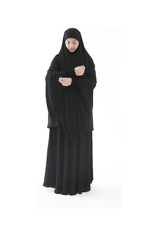 Çarşaf Çarşaf Soft Krep Sultanbaş Model Tek Parça Siyah