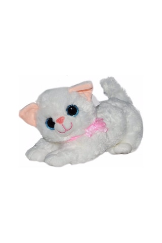 Sesli Peluş Kedi 30 Cm - 1609032 - Beyaz Beyaz