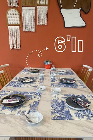 Toile De Jouy %100 Pamuk 6 Lı Amerikan Servis Seti 37x42 Cm - Zt300 Ekru