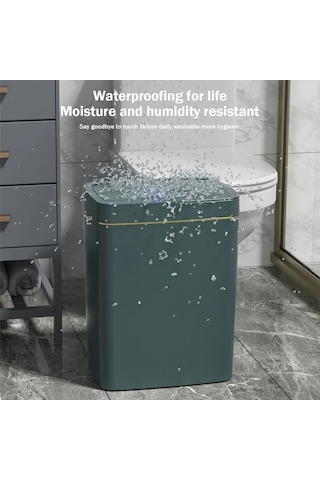 Fastbuy 37 15/18l Akıllı Sensörlü Çöp Kovası, Su Çöp Kovası, Modern Ve Şık Ev Dekoru İçin İдеal, Halka Ve Ofis İçin Uygun Beyaz
