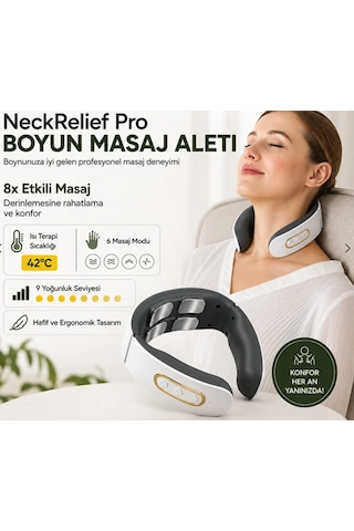 Isıtmalı Darbeli Boyun Masaj Aleti Ritmik Vuruş Uzun Şarj Süreli Ergonomik Masaj Aleti Beyaz