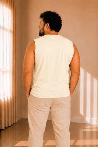 Sngl Tekstil Erkek Oversize Sıfır Kollu T-shirt S-m-l-xl-2xl Ekru