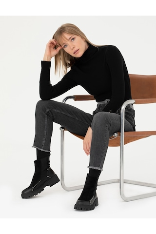 Pierre Cardin Kadın Siyah Triko Kazak 50276230-vr046 Siyah