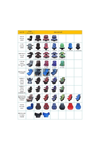 New Holland Traktör Koltuk Kılıfı Td Grubu-td 65,75,80,90,100,110-siyah Deri