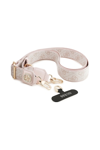 Guess Lisanslı Taşlı 4g Metal Logolu Çapraz Vücut Telefon Askı Kayışı 150cm Pembe Pembe