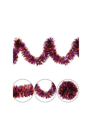 Mor Turuncu Renk 4 Cm Genişlik Garland Çift Renk Sim Süs 180 Cm Bx40