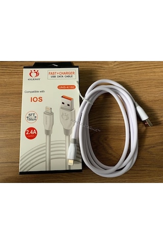Olesit Apple iPhone Uyumlu 2.4 Amper Hızlı Şarj Şarz Fast Usb Kablo