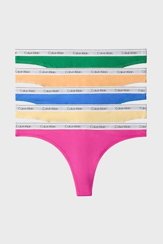 Calvin Klein Pamuklu Logolu 5 Pack Külot Lv00qd52214wı Bayan Külot Lv00qd5221 4wı Yeşil-turuncu-mavi-sarı-pembe