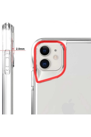 Apple Uyumlu iPhone 11 Kılıf Zore T-Max Köşeleri Korumalı Kılıf Renksiz