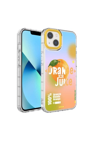 Apple Uyumlu iPhone 13 Kamera Korumalı Renkli Desenli Sert Silikon Btbm Korn Kılıf-no3
