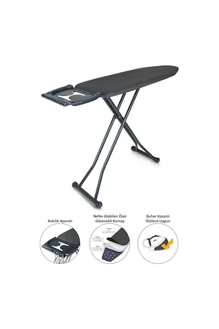 Perilla Silvia Özel Antrasit Dokuma Kumaşlı Ütü Masası