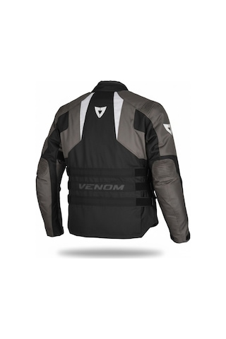 Venom Tourex 4 Mevsim Motosiklet Montu Siyah Gri