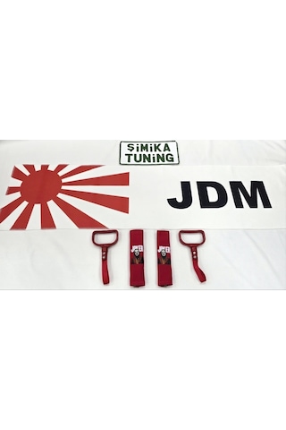 Jdm Otomobil Torpido Havlusu Ve 2'li Kemer Kılıfı Ve 2'li Araç Tutamaçı