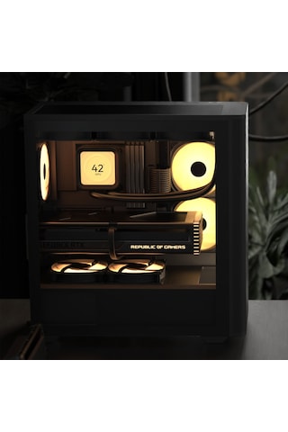 Aerocool D501a Black 4x12cm A-rgb Fanlı, Ahşap Ön Panel Detaylı,