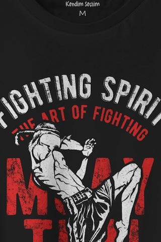 Unisex T-shirt Muay Thai Fight The Art Of Fighting Dövüş Siyah Baskılı Tişört 001