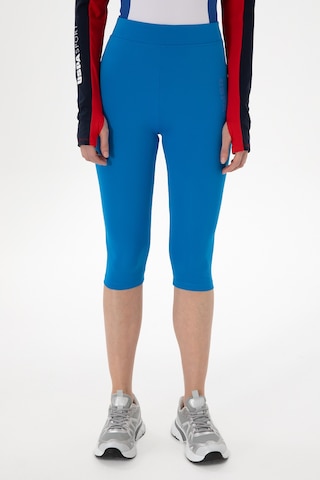 U.S. Polo Assn. Kadın Saks Mavisi Yüksek Bel Capri Spor Tayt 50284265-VR045