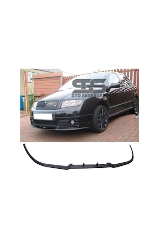 Skoda Fabia Mk1 Cupra R Uyumlu Ön Lip Mat Siyah Ön Tampon Lip (Sts Oto Aksesuar) (01)
