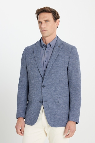 Ac&co Erkek Indıgo Regular Fit Rahat Kesim Mono Yaka Desenli Kapak Cepli Ceket İndigo