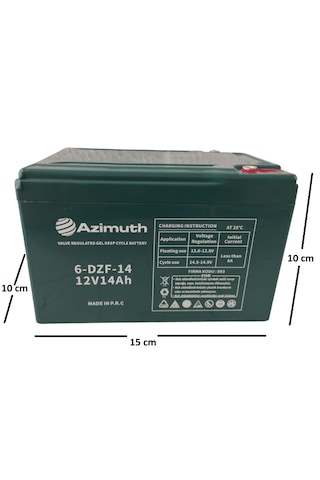 Azimuth 12v 14 Ah Elektirkli Bisiklet Jel Akü 4 Lü Set