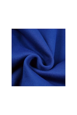 Herkesemoda X Baskı Detaylı Kapüşonlu Sweatshırt Mavi