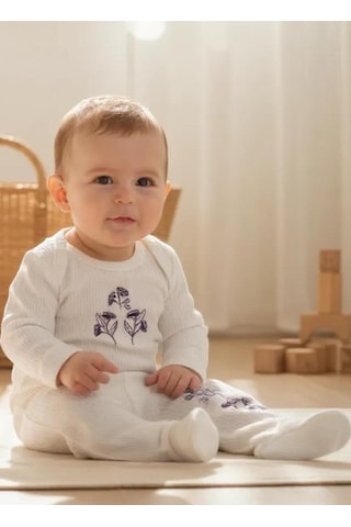Necix's Lavanta Düşleri Ribanalı Body Ve Patikli Alt Ekru Ekru