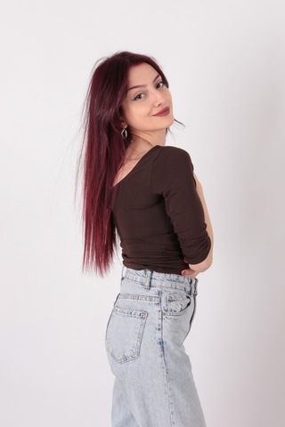 Busem S0016663 Kadın Bluz Acı Kahverengi