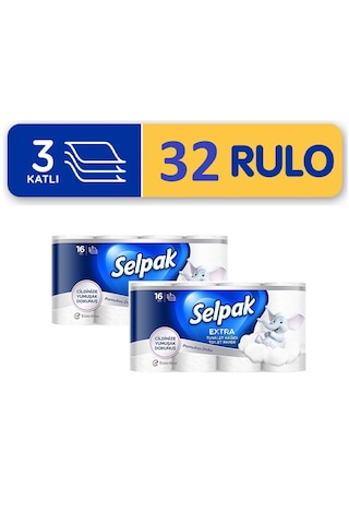Selpak Tuvalet Kağıdı Extra Pamuksu Doku 32 Rulo