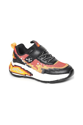 Pepino 2216 Cırt Cırtlı Erkek Çocuk Sneaker - Alev Desenli, Saydam Dalgalı Tabanlı Ve Nefes Alan Havalı Spor Ayakkabı 26y Siyah-kırmızı-sarı