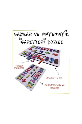 Ankebut Kabartmalı Sayılar Ve Matematik İşaretleri Puzzle