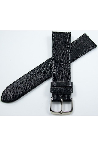Bizon Deri Saat Kayışı 18Mm Siyah Yılan Desenli Saat Kordonu Ince
