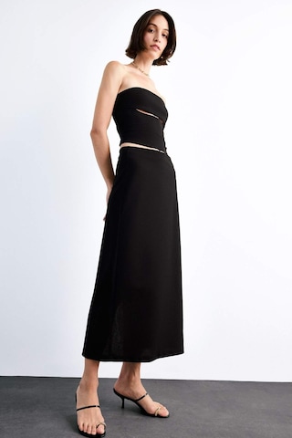 Defacto Fitted Twill Midi Etek G0190ax25smbk81 Siyah