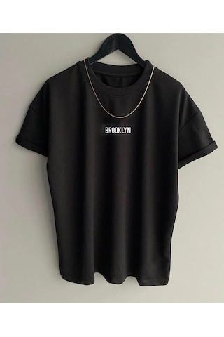Hırsch Unisex Siyah Brooklyn Baskılı T-shirt SIYAH