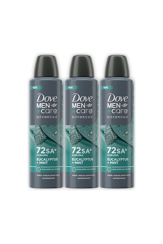 Dove Men +care Advanced Erkek Deodorant 72 Saat Koruma Eucalyptus Mint 150 Ml X3