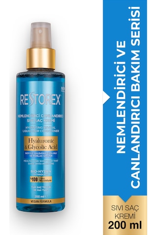 Restorex Hydra Nemlendirici Canlandırıcı Bakım Sıvı Saç Kremi 200 Ml - Hyaluronik Asit Glikoik Asit Sülfatsız