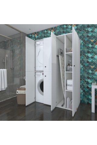 Kenzlife Çamaşır-Kurutma Makinesi Dolabı Kapaklı Yaromira Byz 180 Çok Renkli