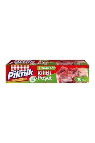Piknik Gıda Ambalaj Kilitli Poşet Büyük 10&apos Lu 1396 0