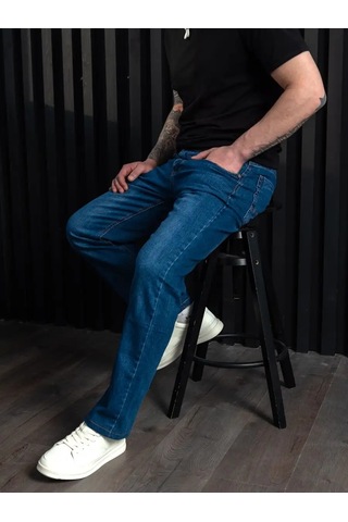 Custom Man Klasik Düz Kesim Kot Pantolonlar 156622402 Mavi