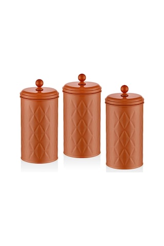 The Mia Prizma Çay Şeker Kahve Kavanozu Terracota 1,20 Lt