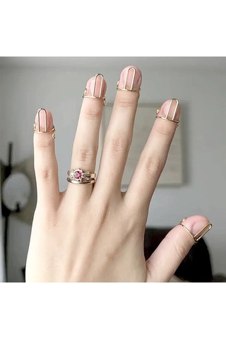 Youtek 10 Adet Yeniden Kullanılabilir Ayarlanabilir Metal Tırnak Yüzükleri - Pratik Dıy Tırnak Aksesuarı