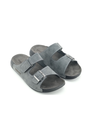 Gezer Naturela Comfort Erkek Yazlık Rahat Taban Suni Deri Tek Cırt Cırtlı Tek Tokalı Ayarlanabilir G Füme