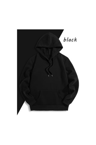Nevermind Oversize Hoodie Grafik El Çizimi Baskılı Unisex Kapüşonlu Sweat Siyah