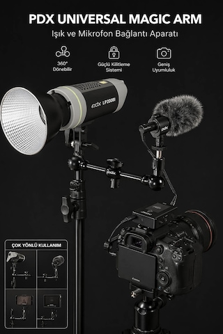 Pdx Universal Magic Arm Işık Ve Mikrofon Bağlantı Aparatı