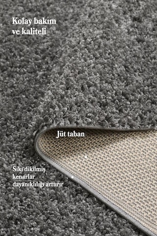 Tek Renk Desensiz Gri Yumuşak Post Peluş Shaggy Halı Salon Oturma Odası Yolluk Mutfak Halısı Renkli