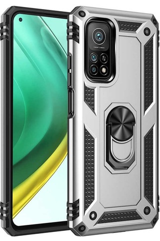 Xiaomi Mi 10T 5G Kılıf Zore Vega Yüzük Standlı Zırh Kılıf