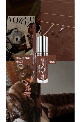 Barry M That's Swell Peptide Dudak Lip Gloss Set Lip Liner Ve Lip Gloss Hazelnut Haze Saf Ve Doğal Kahverengi