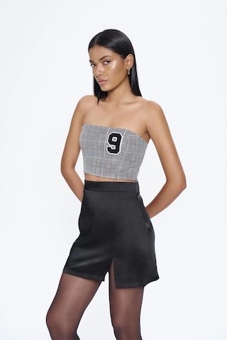 Olla Collection Nakış Detaylı Bluz Gri Gri