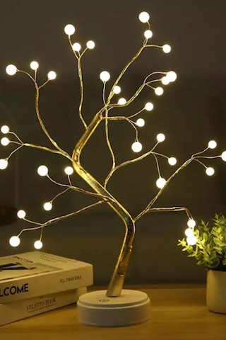 Led Işıklı Dekoratif Ağaç Masa Ve Gece Lambası Aydınlatma Ağaç Görünümlü Led Işıklı Dekor 3000k Gün Işığı