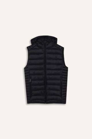 Defacto Slim Fit Dar Kesim Kapüşonlu Fermuarlı Yelek N4652az25aubk27 Siyah